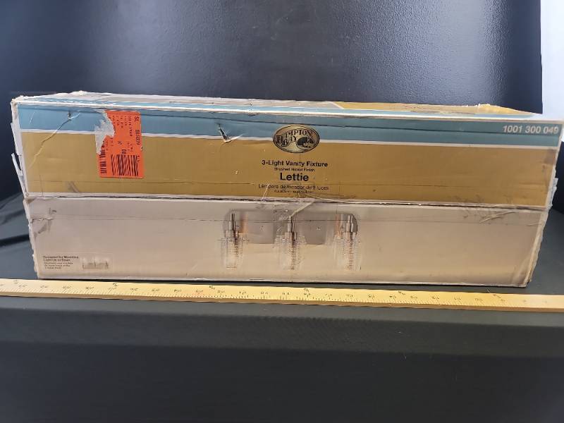lot 9320 image: Hampton Bay Lettie 3-Light Vanity Fixture