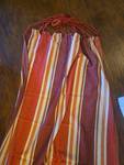 lot 5235 image: Striped Cotton Hammock with Red Rope