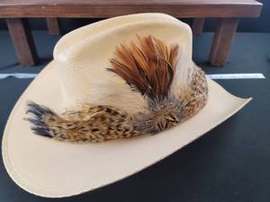 lot 12448 image: Western Cowboy Hat with Feather Accent