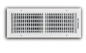 lot 23471 image: TruAire 18 in. x 6 in. 2-Way WallCeiling Register, White
