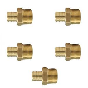 lot 23493 image: Apollo Valves APXMA34345PK Pipe Adapter  34 in  PEX x MPT  Brass  200 psi Pressure