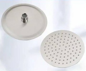 lot 23496 image: BWE 1-Spray Pattern 2.5 GPM 10 in. Wall Mount Fixed Shower Head in Brushed Nickel