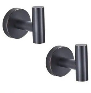 lot 23501 image: Bathroom Robe Hook and Towel Hook Wall Mounted Stainless Steel in Oil Rubbed Bronze (2-Pack)