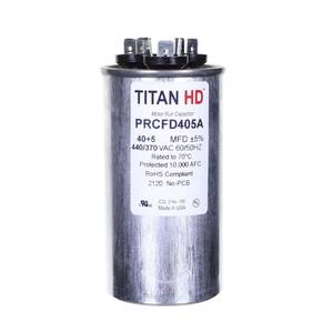 lot 23502 image: TitanHD 440V American-Made HVAC Round Motor Run Dual Capacitor