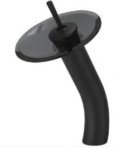 lot 23515 image: HOMEMYSTIQUE Single Handle Waterfall Vessel Sink Faucet in Matte Black