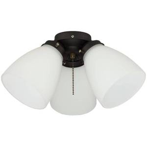 lot 23534 image: Hampton Bay 3-Light Oil Rubbed Bronze Ceiling Fan Shades LED Light Kit