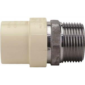 lot 23541 image: Apollo CPVCMA1 1 in. x 1 in. CPVC CTS Slip Stainless Steel MPT Adapter