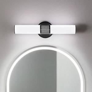lot 23555 image: Sashi 18 in. Bath Bar Small Vanity Light LED with White Glass in Black