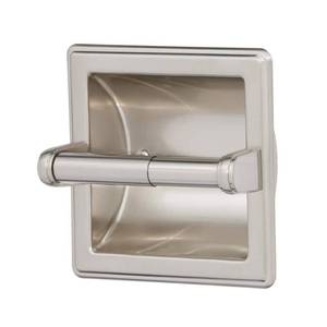 lot 23563 image: Franklin Brass Recessed Toilet Paper Holder Beveled Edges in Satin Nickel 9097SN