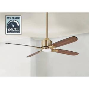 lot 23564 image: Chelia 56 in. Indoor Gold LED Ceiling Fan with Reversible Blades and Color Changing Technology