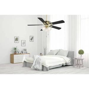 lot 23565 image: Glendale III 52 in. LED Indoor Flemish Brass Ceiling Fan with Light and Pull Chains