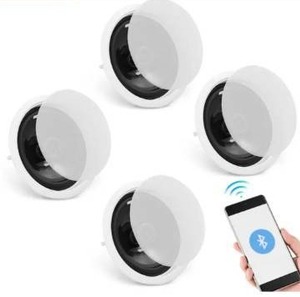 lot 23582 image: VEVOR 4-Pieces 6.5 in. Bluetooth in Ceiling Speakers 150-Watt Flush Mount Ceiling & In-Wall Speaker