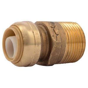 lot 23599 image: SharkBite Push to Connect 34 in. Push x 1 in. Dia. Male Brass Adapter, 2 Pack