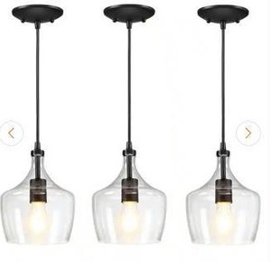 lot 23636 image: Hukoro 3-Pack Glass Mini Pendant Lights