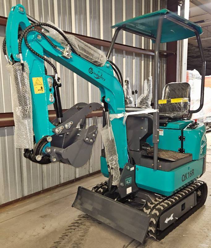 lot 2022 image: Unused CFG Industrial QK16R Excavator - New Model - Hydraulic Thumb - Dual Auxiliary Hydraulics for Attachments - Hydraulic Fan & Cooler - 7in Rubber Tracks for Better Stability and Stronger Base