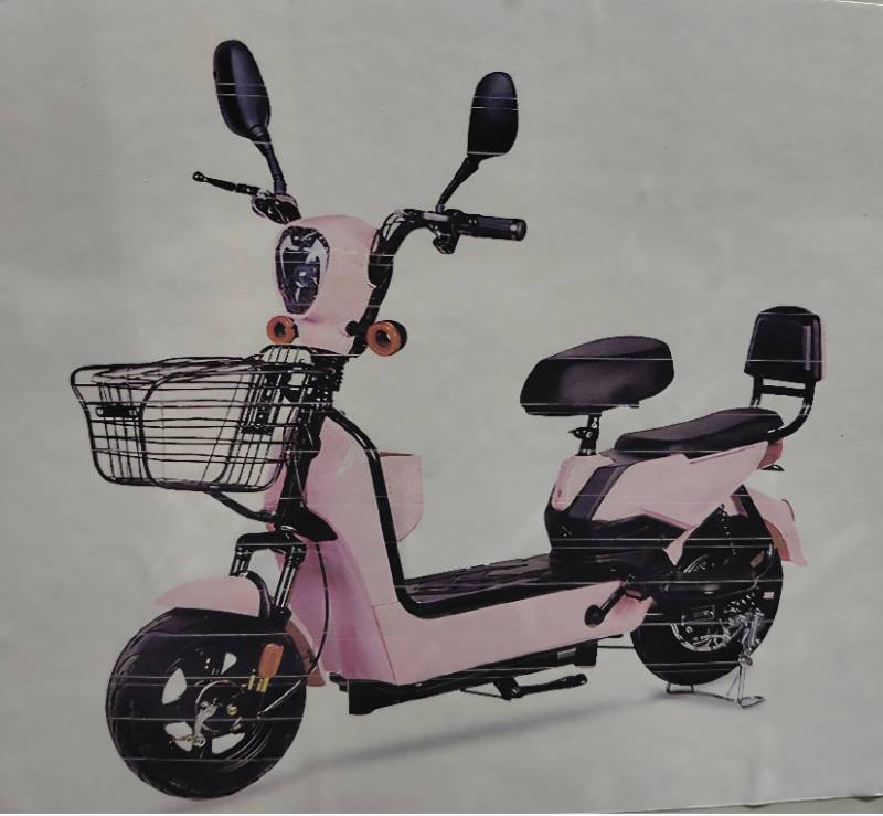 lot 5711 image: Unused High End Two Wheel Electric Vehicle w Storage Basket - Color Pink - Long Lasting Battery - Powerful Motor - Carbon Steel Frame - High Gloss Paint - One Buton Start - Dual Remotes - In Box - Assembly Required