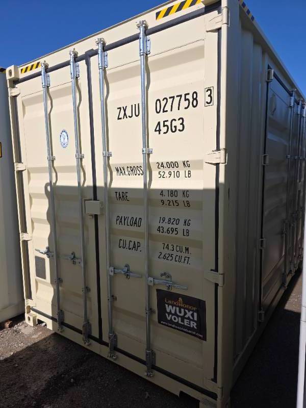 lot 1049 image: One Way Trip 40 Long Tall High Cube Container with Double Rear & Two (2) Side Double Doors - Used One Time To Ship To Mother Road Auctions & SalesWeather, Rodent & FireproofDelivery Available