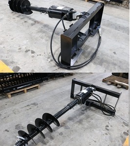 lot 4519 image: Unused JCT Skid Steer Hydraulic Auger Drive & Bits - Quick Attach  Includes 12 & 18 Alloy Bits