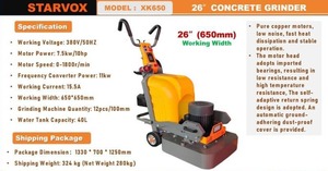 lot 7041 image: Unused Starvox 26in Concrete Grinder XK650