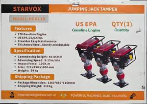 lot 7091 image: Lot of Three (3) Unused Starvox HCD110 Jumping Jack Tampers - 3 Total Tampers