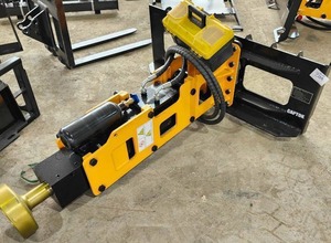 lot 8055 image: Unused Future Skid Steer Post Driver FT-D680 Hydraulic Pile Hammer Skid Steer Attachment