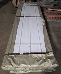 lot 8545 image: Unused Captok Qty. 100 Galvalume 10Ft Steel Siding  Roofing Panels  White  Cream CKL100