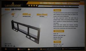 lot 3265 image: Unused LandHonor 45in Quick Attach Pallet Fork Frame Attachment LHR-PFF45P