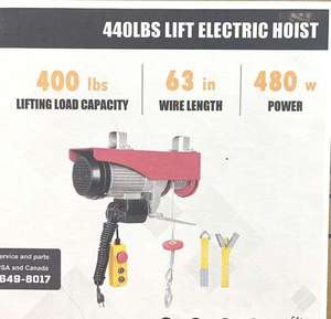 lot 3312 image: Unused LandHonor 440lb Lift Electric Hoist LHR-PA200