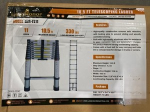 lot 3325 image: Unused LandHonor 10.5 Ft Telescoping Ladder  LHR-TL11