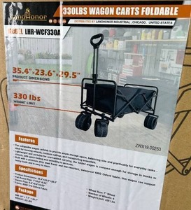 lot 3350 image: Unused LandHonor 330lb Capacity Foldable WagonCart LHR-WCF330A