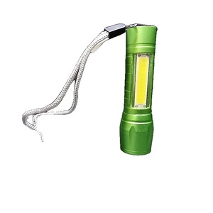 lot 1121 image: Flipo Set of 4 Rechargeable Flashlights with USB Cable Green