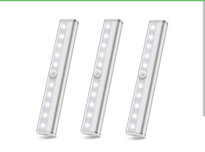 lot 1142 image: Hakol 10 LED Motion Sensor Stick On Light Bars 3PK