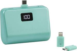 lot 1163 image: Limitless TotalBoost Mini 4,000mAh Universal Power Bank with Interchangeable Adapters (Eggshell Blue Metallic)