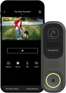 lot 1171 image: KANGAROO Video Doorbell  Chime  Security Camera Outdoor WiFi  Weatherproof Outside Camera  2-Way Talk Video Doorbell