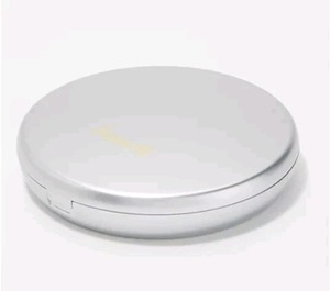 lot 1186 image: Fancii Lumi LED Lighted Compact Makeup Mirror for Travel, 1X10X Magnifying Silver Metallic