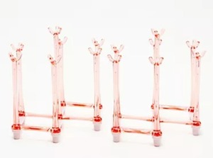 lot 1188 image: Cella Set of 2 Collapsible Dish & Cup Drying Racks, Pink