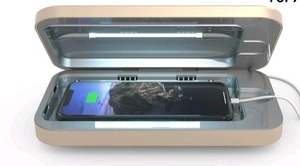 lot 1193 image: PhoneSoap UV Sanitizer and Phone Charger Gold
