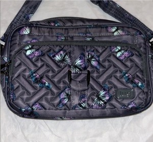 lot 1205 image: Lug Convertible RFID Crossbody - Carousel XL Butterfly Grey