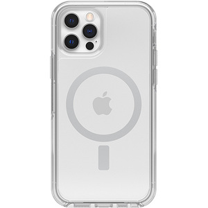 lot 1215 image: OtterBox Symmetry Series - Back Cover for Cell Phone - with MagSafe - Polycarbonate, Synthetic Rubber - Clear - for Apple iPhone 12, 12 Pro