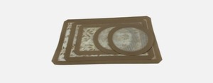 lot 1218 image: Temp-tations Classic Set of 5 Silicone Baking Mats Taupe