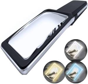 lot 1223 image: MAGNIPROS Patented 3X Large Magnifying Glass with Light  3 Color Light Modes  Anti-Glare Lens & Stepless Dimmable LEDs  Perfect for Reading Fine Print & Inspection - Ideal for Seniors & Low Vision