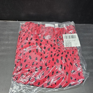 lot 1244 image: Susan Graver Printed Liquid Knit Top with Twist Sleeve Detail Scarlet Red Size 2X