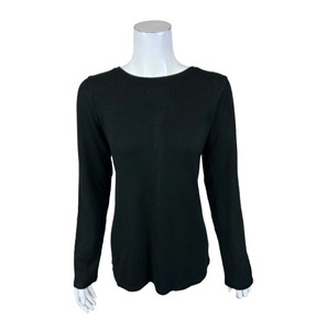 lot 1248 image: Susan Graver Lifestyle Cashmoozie Knit Button-Back TopBlack, Size 3X