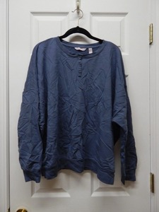 lot 1273 image: AnyBody Cozy Knit French Terry Oversized Pullover Medium Indigo, Large