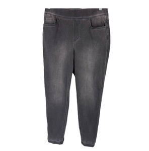 lot 1275 image: LOGO by Lori Goldstein Regular Knit Denim Pull-On Jogger Pants 5 Grey Wash Reg 4