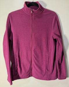 lot 1298 image: Lands End Regular Fleece Zip Front Jacket Rubellite, Large