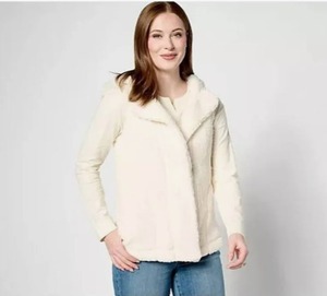 lot 1299 image: Koolaburra by UGG Embossed Sherpa Fleece Vest Birch Small