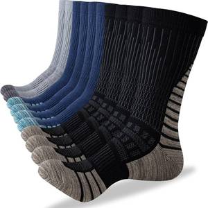lot 7086 image: DarkCom Men and Women Crew Socks for Work, Hiking, Running and Athletic Sports, 5 Pairs Cushioned Support Boot Socks