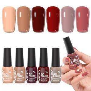 lot 7092 image: GELLEN Gel Nail Polish Red Brown Nude, Fall Winter Gel Polish Neutral Earth Tones, Cure with UV Light, Glossy, No Wipe, Soak Off, Full Coverage, Non-toxic, Self-leveling, For Girl Women Home Salon