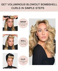 lot 7102 image: YOSHUYUKI Classic Heatless Curls Overnight Rods No Heat Hair Curlers Curling Iron Jumbo Flexi Rods Large Foam Hair Rollers for Long Short Hair to Sleep in with Satin Scarf Styling Tools Khaki